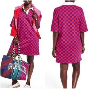 Rowing Blazers X Target NWT Checkered Rugby Dress Red and Purple Size Large